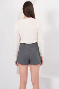 Trend Alaçatı Stili Women Anthracite Bowl Shorts Skirt ALC-X14803 - Image 5
