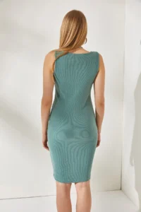 Olalook Women's Green Buttoned Camisole Dress - Image 5