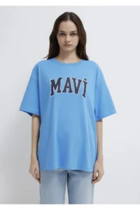 Mavi Logo Printed T-Shirt Oversize / Wide Cut -91478 - Image 2