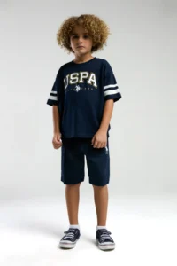 US Polo Assn. U.s. Polo Shirt Assn Boys' Navy Blue Bermuda Set - Image 2