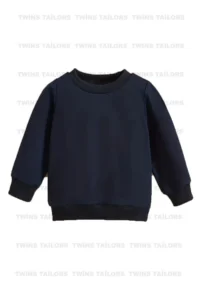twins tailors Unprinted Fleece Inside 3 Pack Unisex Gray-Blue-Black Crew Neck Children's School Sweatshirt - Image 2
