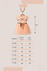 penu baby kids Salmon Polka Dot Detailed Short Sleeve Baby Girl Dress - Image 8