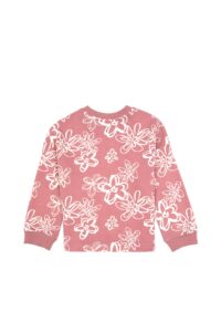 US Polo Assn. Girls' Orchid Floral Patterned Crew Neck Sweatshirt - Image 4