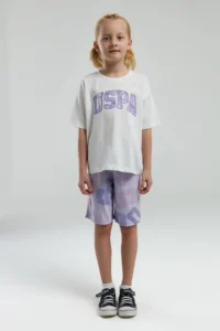 US Polo Assn. Girls' 2084 SAYI Print BERMUDA Set GKP0163 - Image 2