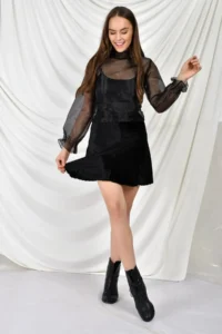 Cool & Sexy Velvet Piece Elastic Short Skirt