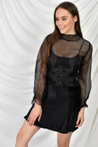 Cool & Sexy Velvet Piece Elastic Short Skirt - Image 2