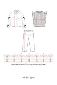Minipodyum Girl's Bottom Top Set with Leather Trousers Eid Set 3-Piece - Image 8