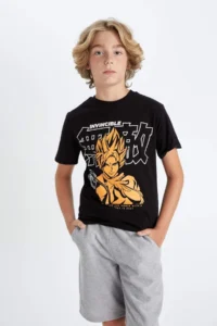 DeFacto Crew Neck Printed Short Sleeve T-Shirt for Boys - Image 3