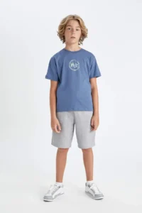 DeFacto Crew Neck Printed Short Sleeve T-Shirt for Boys - Image 2