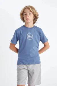 DeFacto Crew Neck Printed Short Sleeve T-Shirt for Boys - Image 3