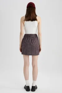 DeFacto Square Patterned Slit Woven Mini Skirt A2289ax22au - Image 4