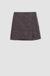 DeFacto Square Patterned Slit Woven Mini Skirt A2289ax22au - Image 5