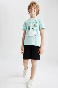 DeFacto Boy's Crew Neck Printed Short Sleeve T-Shirt A2407a823sm - Image 2