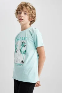 DeFacto Boy's Crew Neck Printed Short Sleeve T-Shirt A2407a823sm - Image 3