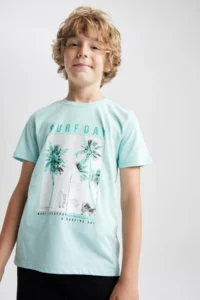 DeFacto Boy's Crew Neck Printed Short Sleeve T-Shirt A2407a823sm - Image 4