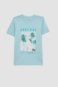 DeFacto Boy's Crew Neck Printed Short Sleeve T-Shirt A2407a823sm - Image 7