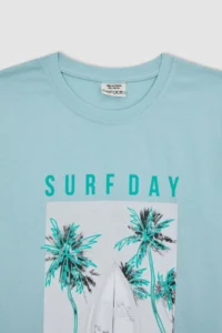 DeFacto Boy's Crew Neck Printed Short Sleeve T-Shirt A2407a823sm - Image 8