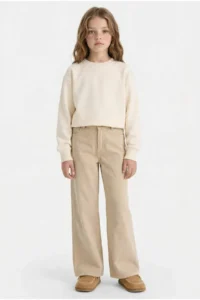 DeFacto Relax Fit Crew Neck Basic Plain School Sweatshirt Girl Child - Image 2