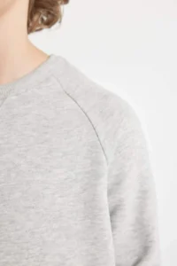 DeFacto Boy's Gray Crew Neck Cotton Basic Plain School Sweatshirt - Image 5
