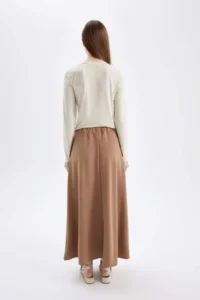 DeFacto A Cut Skuba Diving Fabric Basic Plain Maxi Skirt - Image 7