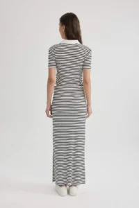 DeFacto Fitted Corded Striped Camisole Maxi Skirt - Image 6