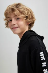 DeFacto Boy's Oversize Wide Fit Hooded Coat of Arms Printed Sweatshirt A6588a823wn - Image 7