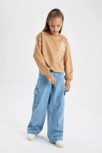 DeFacto Girl's Crew Neck Printed Sweatshirt A7427a823au - Image 2