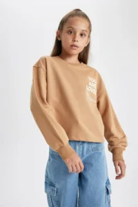 DeFacto Girl's Crew Neck Printed Sweatshirt A7427a823au - Image 3