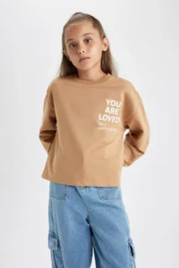 DeFacto Girl's Crew Neck Printed Sweatshirt A7427a823au - Image 4