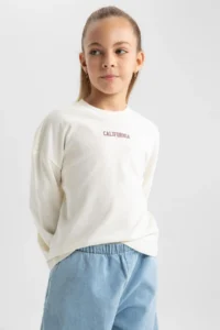 DeFacto Girl's Crew Neck Long Sleeve T-Shirt A7430a823au - Image 3