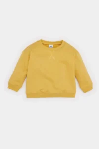DeFacto Baby Boy Crew Neck Soft Fuzzy Basic Plain Sweatshirt - Image 4