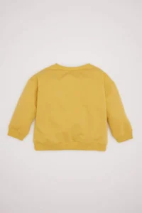 DeFacto Baby Boy Crew Neck Soft Fuzzy Basic Plain Sweatshirt - Image 7