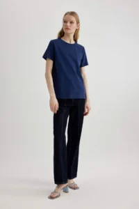 DeFacto Regular Fit Crew Neck Premium Short Sleeve T-Shirt - Image 2