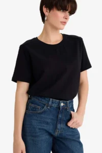 DeFacto Regular Fit Crew Neck Basic Plain Premium Short Sleeve T-Shirt - Image 3