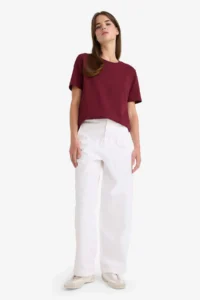 DeFacto Regular Fit Crew Neck Basic Plain Premium Short Sleeve T-Shirt - Image 2