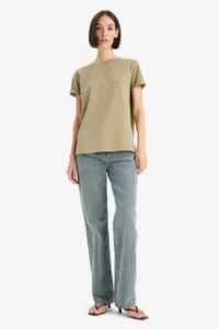 DeFacto Regular Fit Crew Neck Basic Plain Premium Short Sleeve T-Shirt - Image 2