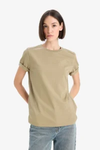 DeFacto Regular Fit Crew Neck Basic Plain Premium Short Sleeve T-Shirt - Image 3