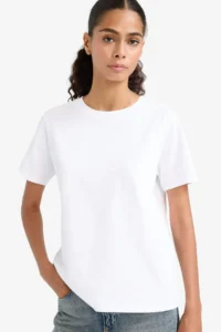 DeFacto Regular Fit Crew Neck Basic Plain Premium Short Sleeve T-Shirt