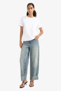 DeFacto Regular Fit Crew Neck Basic Plain Premium Short Sleeve T-Shirt - Image 2