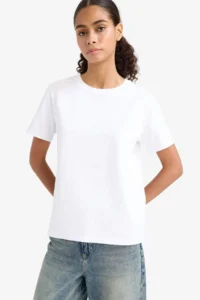 DeFacto Regular Fit Crew Neck Basic Plain Premium Short Sleeve T-Shirt - Image 3