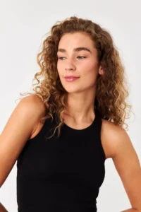 Addax Barbell Collar Ribbed Crop Tank Top A0942-x5 - Image 2
