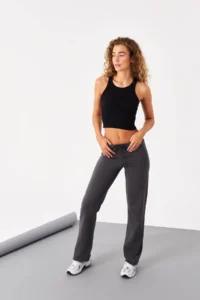 Addax Barbell Collar Ribbed Crop Tank Top A0942-x5 - Image 3