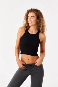 Addax Barbell Collar Ribbed Crop Tank Top A0942-x5 - Image 4