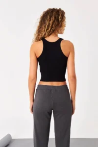 Addax Barbell Collar Ribbed Crop Tank Top A0942-x5 - Image 5