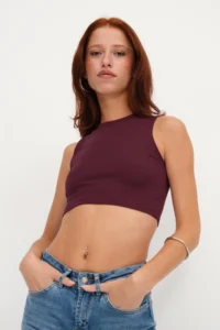 Addax Crew Neck Crop Tank Top A3501 - Image 4