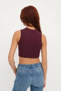 Addax Crew Neck Crop Tank Top A3501 - Image 5