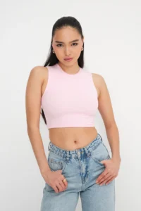 Addax Crew Neck Crop Tank Top A3501