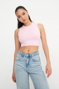 Addax Crew Neck Crop Tank Top A3501 - Image 4