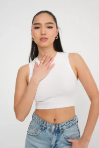 Addax Crew Neck Crop Tank Top A3501