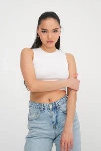 Addax Crew Neck Crop Tank Top A3501 - Image 4